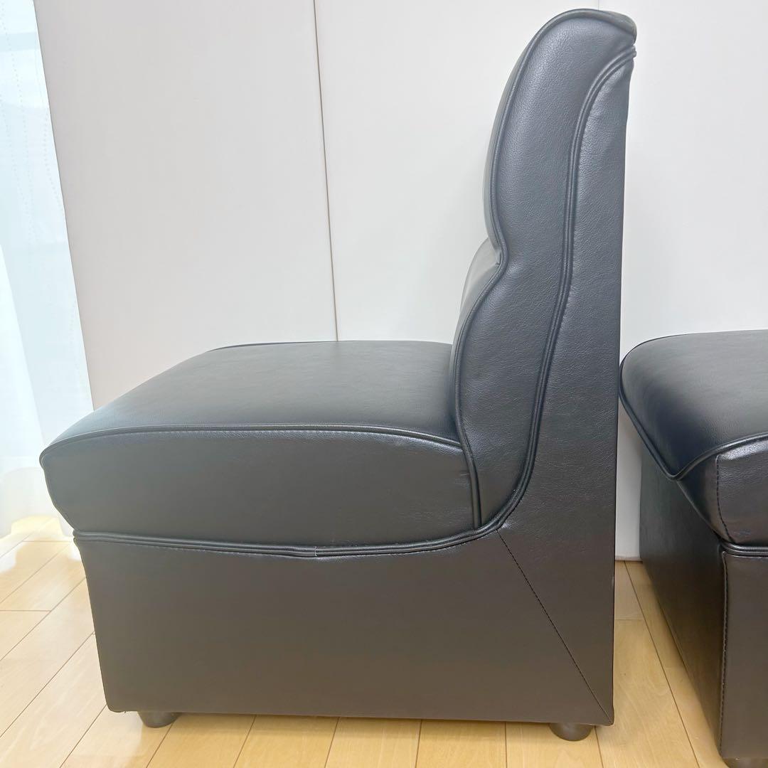 PROCEED業務用　1人掛けソファ レザー調　2脚セット　送料込　ブラック