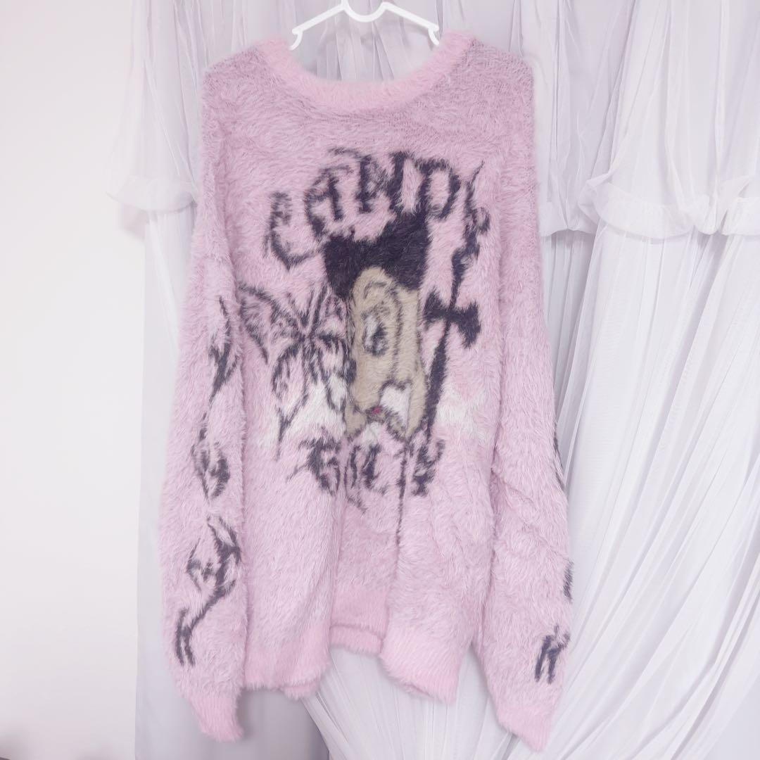 GALFY ガルフィー ふわふわダークキャンディーニット ピンク