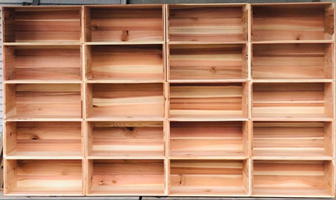 新品 りんご箱 6箱 // 収納 木箱 ウッドボックス ガーデニング 薪入れ