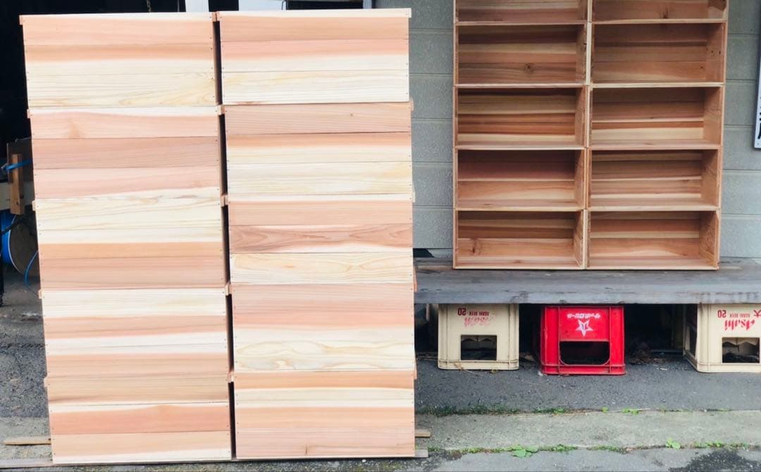 新品 りんご箱 6箱 // 収納 木箱 ウッドボックス ガーデニング 薪入れ