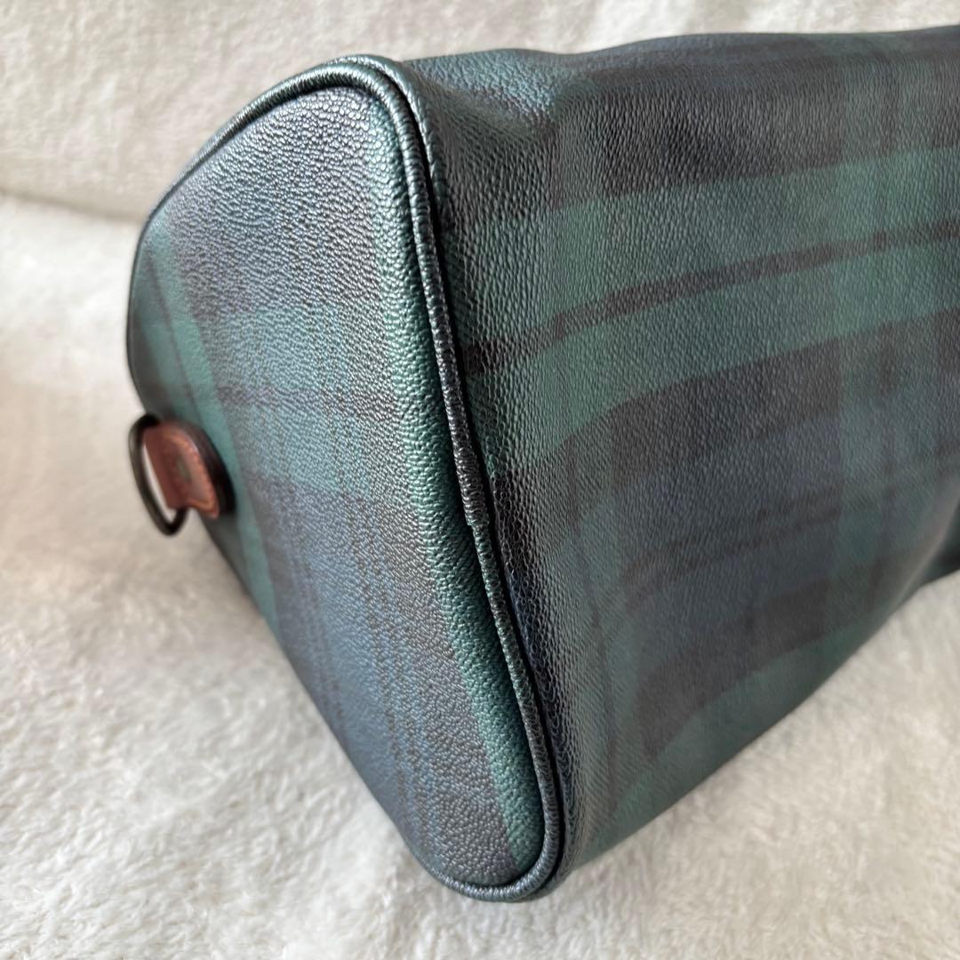 ✨️美品 ポロラルフローレン ブラックウォッチ ミニボストンバッグ PVC 緑