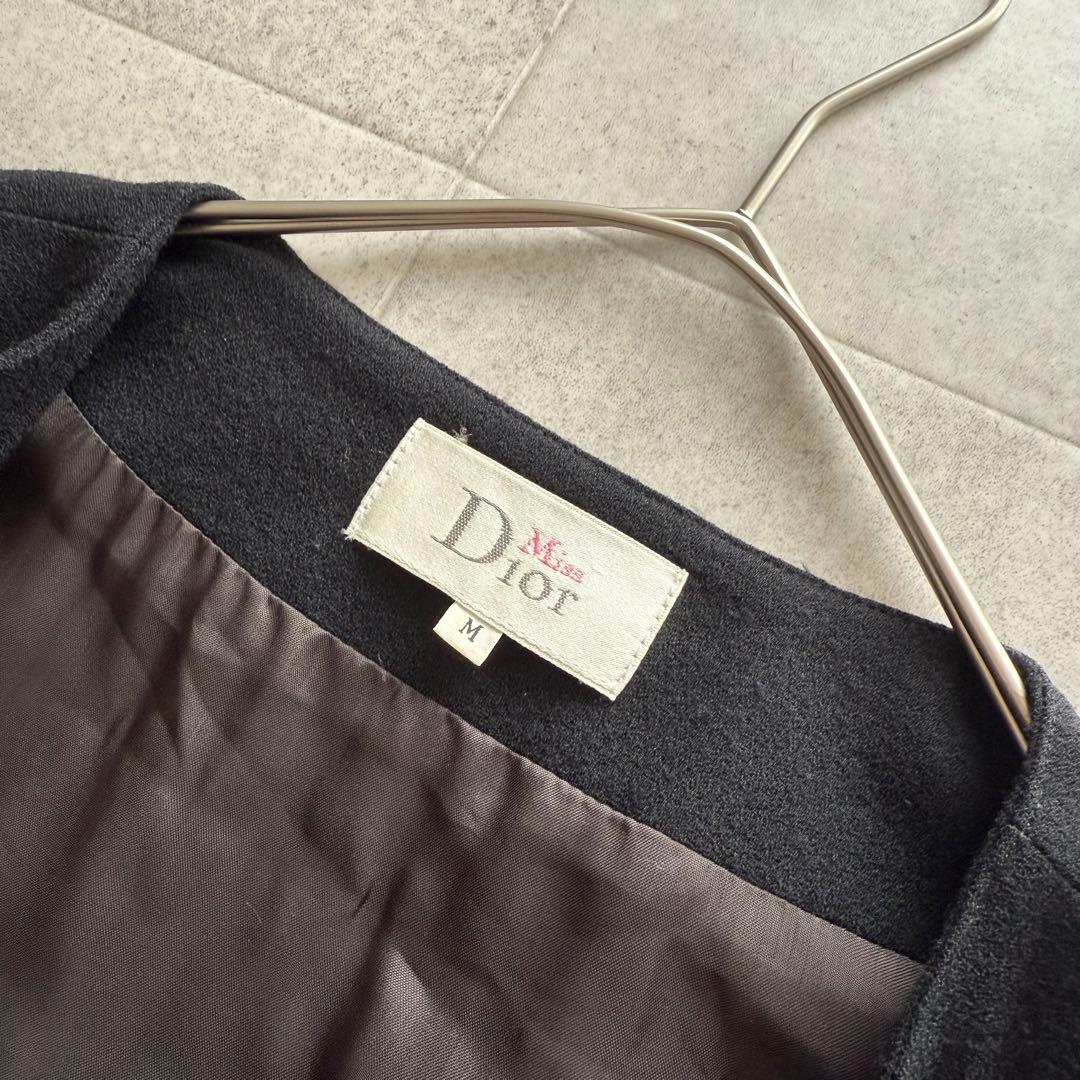 クリスチャンディオール　Miss Dior　コート　黒　プリーツ　金ボタン