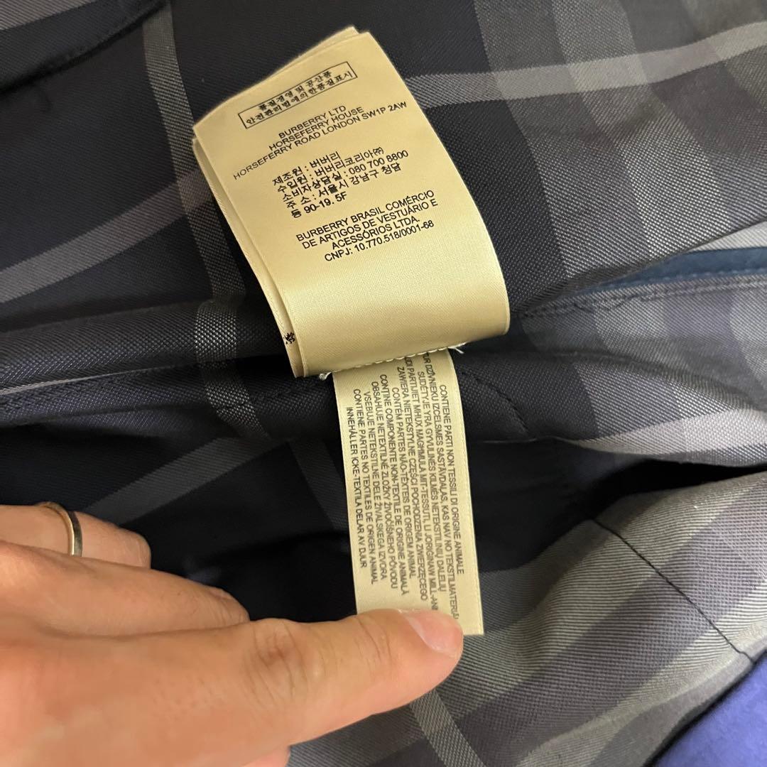 希少極美品　バーバリーロンドン　トレンチコート　ノバチェック　ブルー　46サイズ