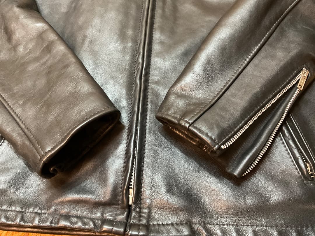 ショット USA製 641 レザー 立襟 シングルライダースジャケット 40