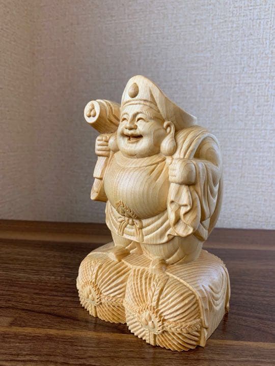 仏像　木彫　大黒天像　檜木