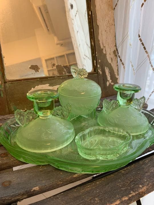 1900年代　イギリス　アンティークガラス　セット