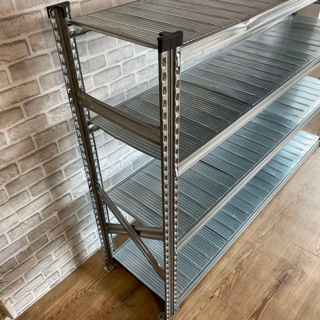 スチールラック 4段 シルバー 幅175cm