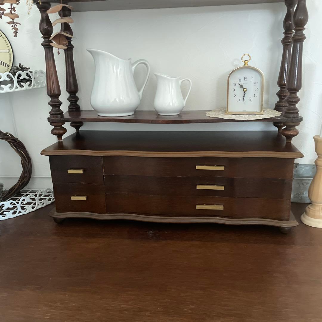 アンティーク　木製ジュエリーケース