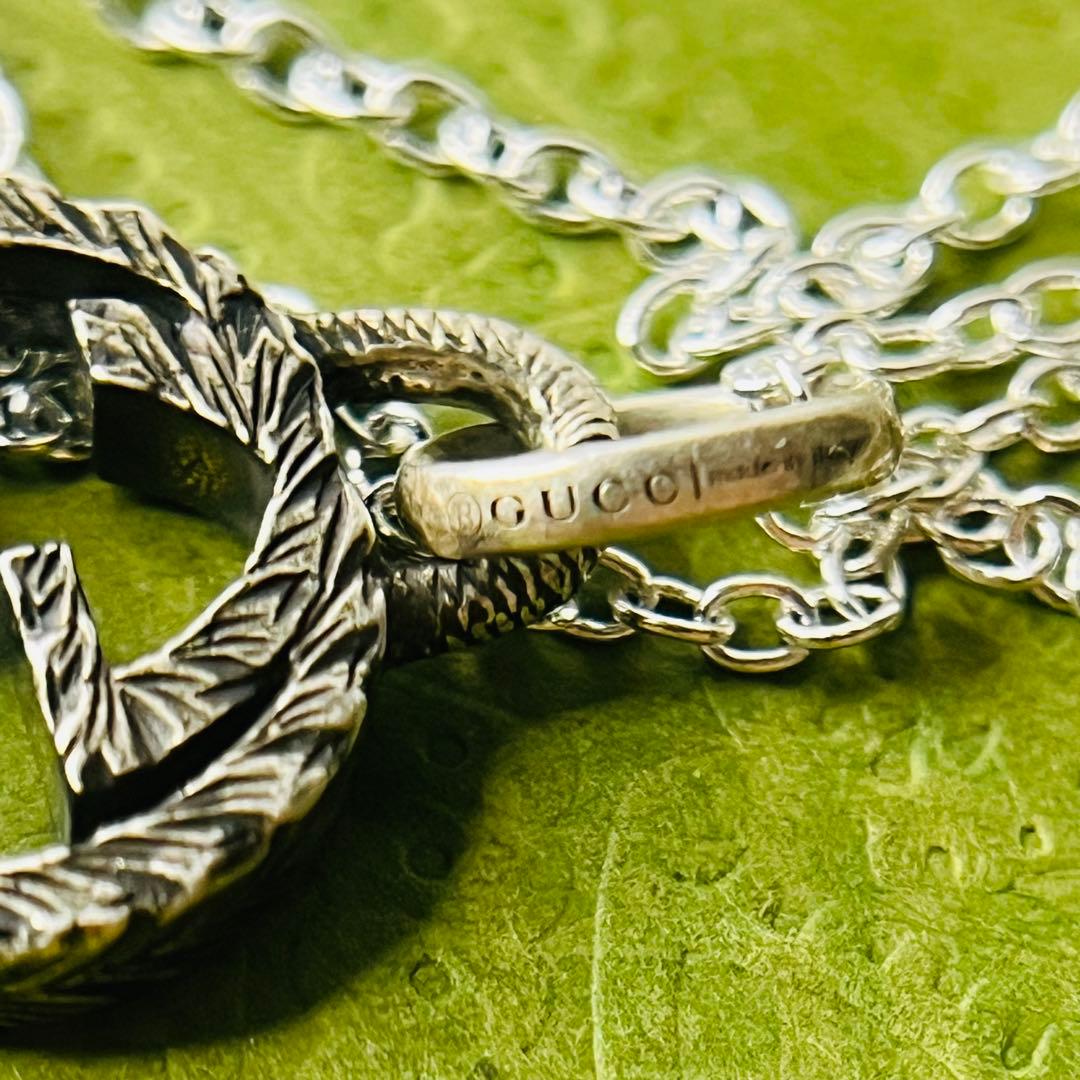 【極美品✨】GUCCI ネックレス インターロッキングG アラベスク 燻加工