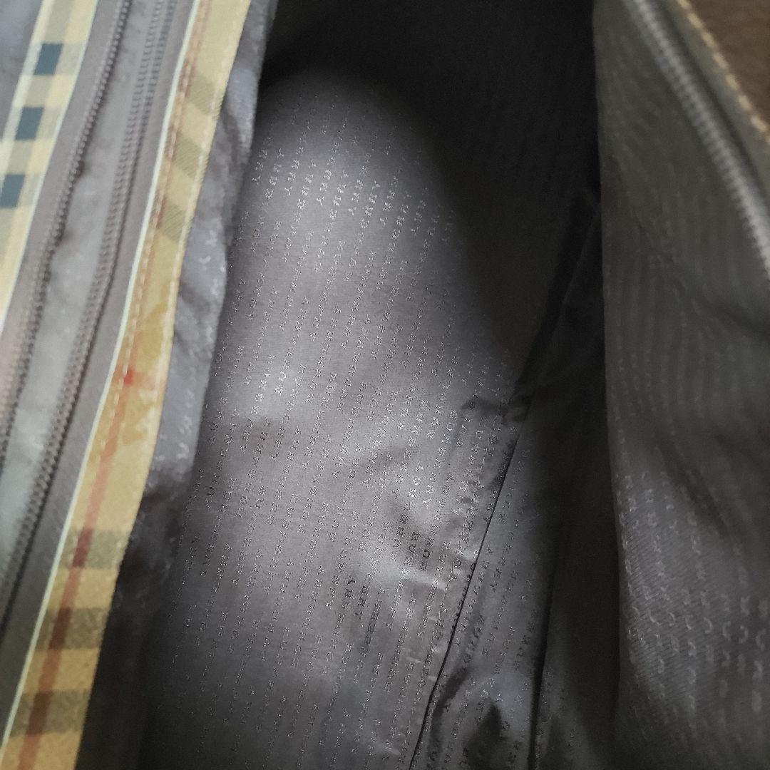 【人気のレザー＆ノバチェック】BURBERRY ボストンバッグ 肩かけ有