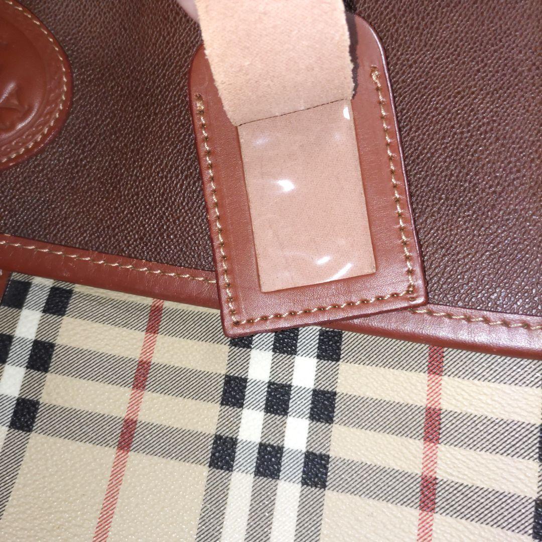 【人気のレザー＆ノバチェック】BURBERRY ボストンバッグ 肩かけ有