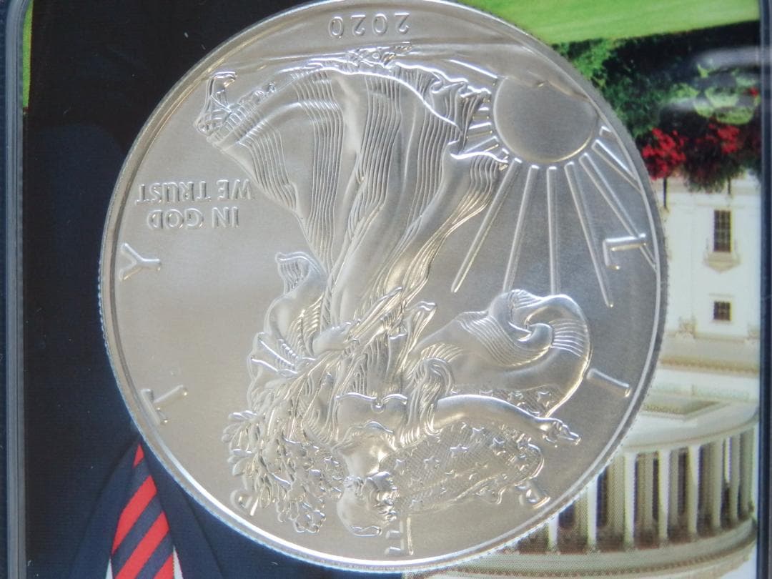 値下　米国　2020年 イーグル1＄銀貨　トランプ絵柄　NGC MS70FDI
