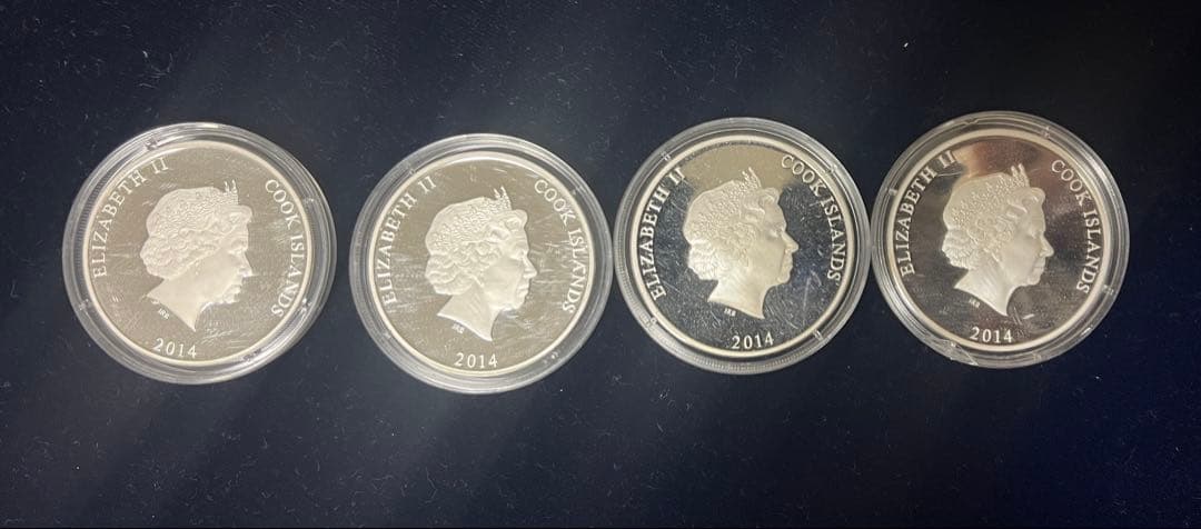 日本の世界遺産 四季の煌めき クック諸島 純銀貨幣 4点プルーフ貨幣