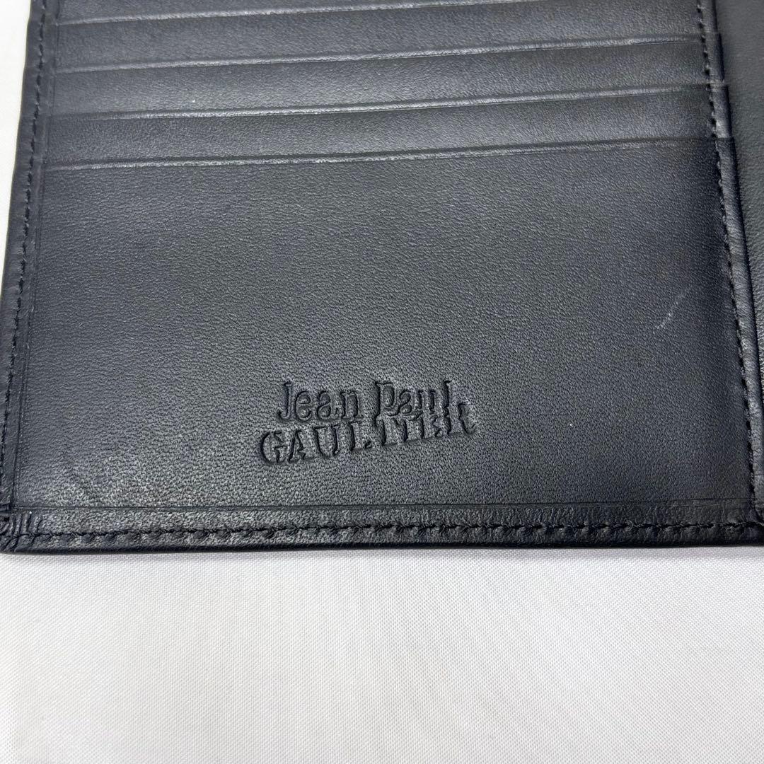 【新品】　ジャンポールゴルチエ　ドラゴン　二つ折り財布　ロゴ　ブラック　希少