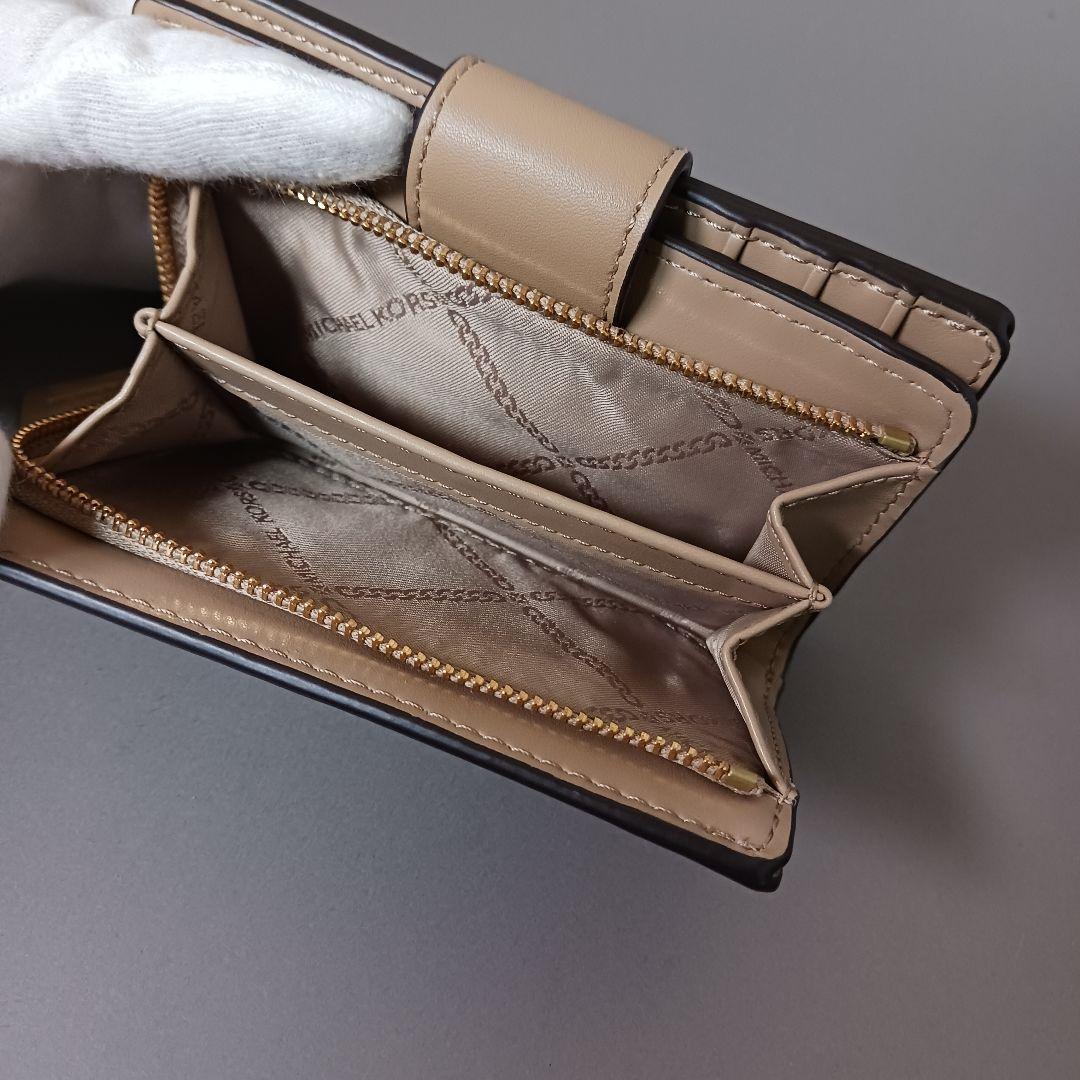 633/新品/MICHAEL KORS マイケルコース/二つ折り財布/ベージュ