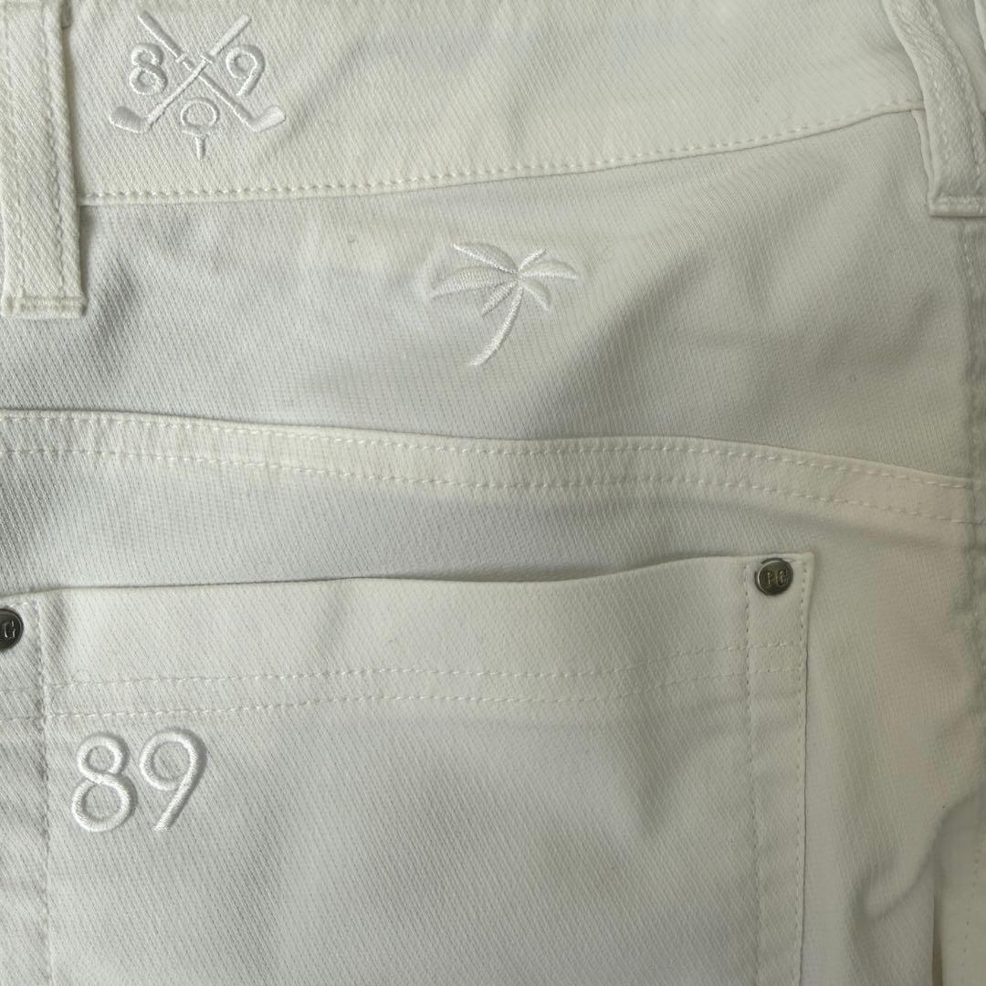 現行モデル　美品　パーリーゲイツ　パンツ　白　S〜M相当　ホワイト　コットン　3