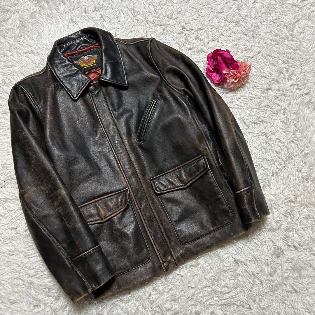 ハーレーダビッドソン 革ジャン ヴィンテージ レザー ライダースジャケット
