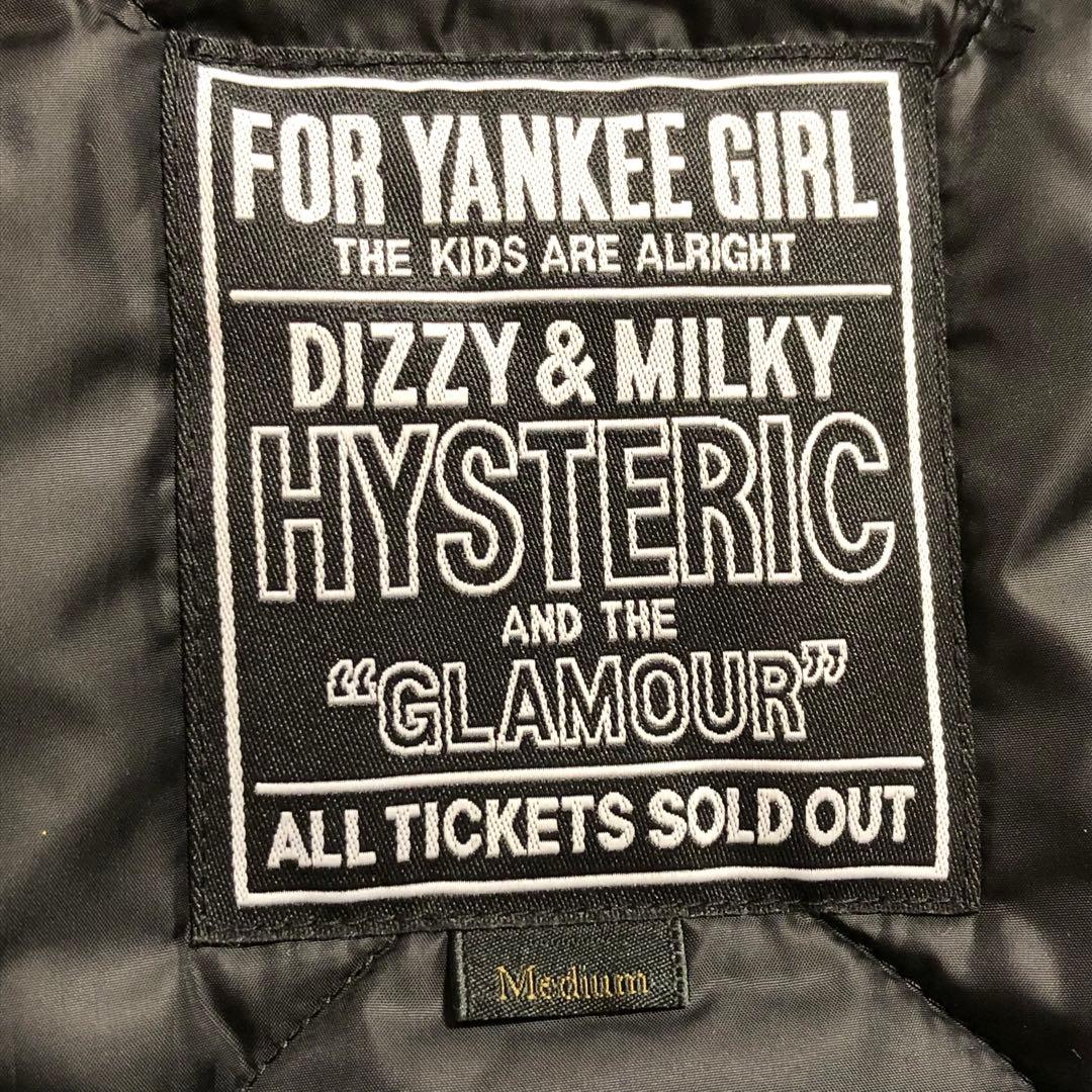 ヒステリックグラマー フードファー付き フライトジャケット アーム刺繍ロゴ付き