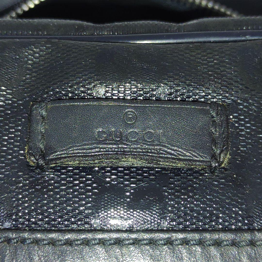 グッチ ショルダーバッグ PVC レザー A4可 GG柄 ネイビー