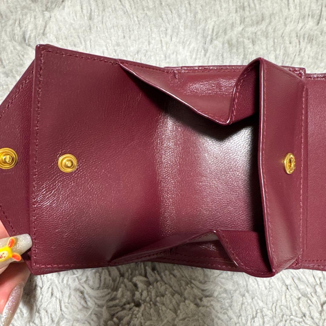 SAINT LAURENT バーガンディ 三つ折り財布