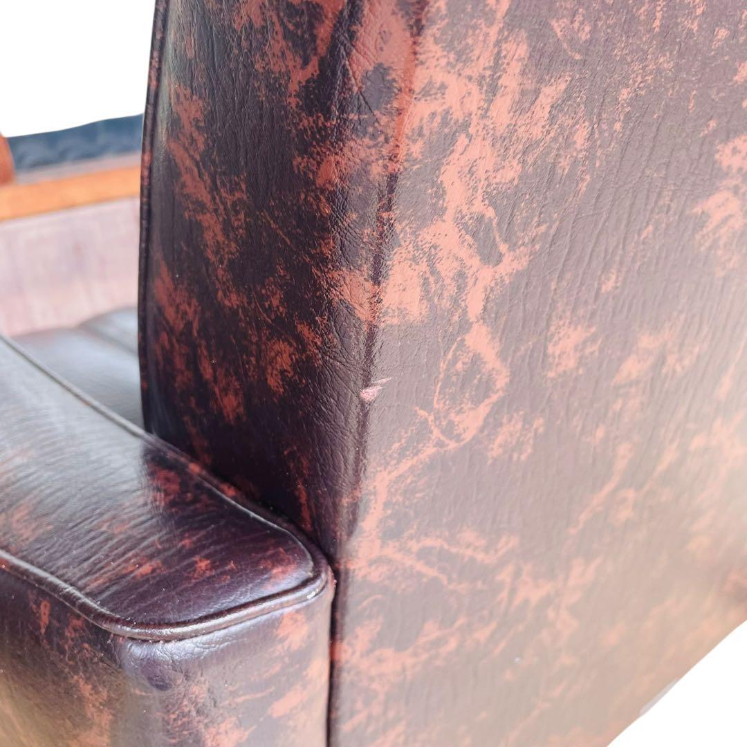 オールド カリモク 【超希少】ロビーチェア マーブル ブラウン ソファ シングル