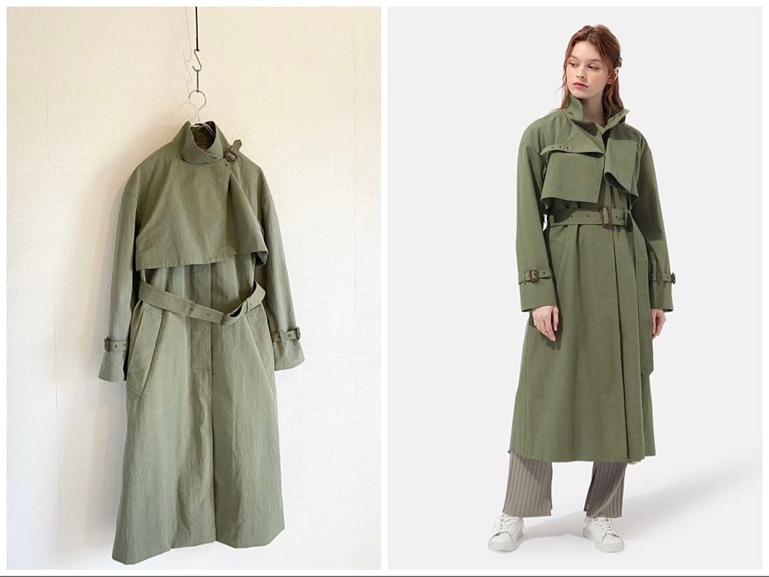 定価132000円 アクアスキュータム コットンナイロン ビッグシルエットコート