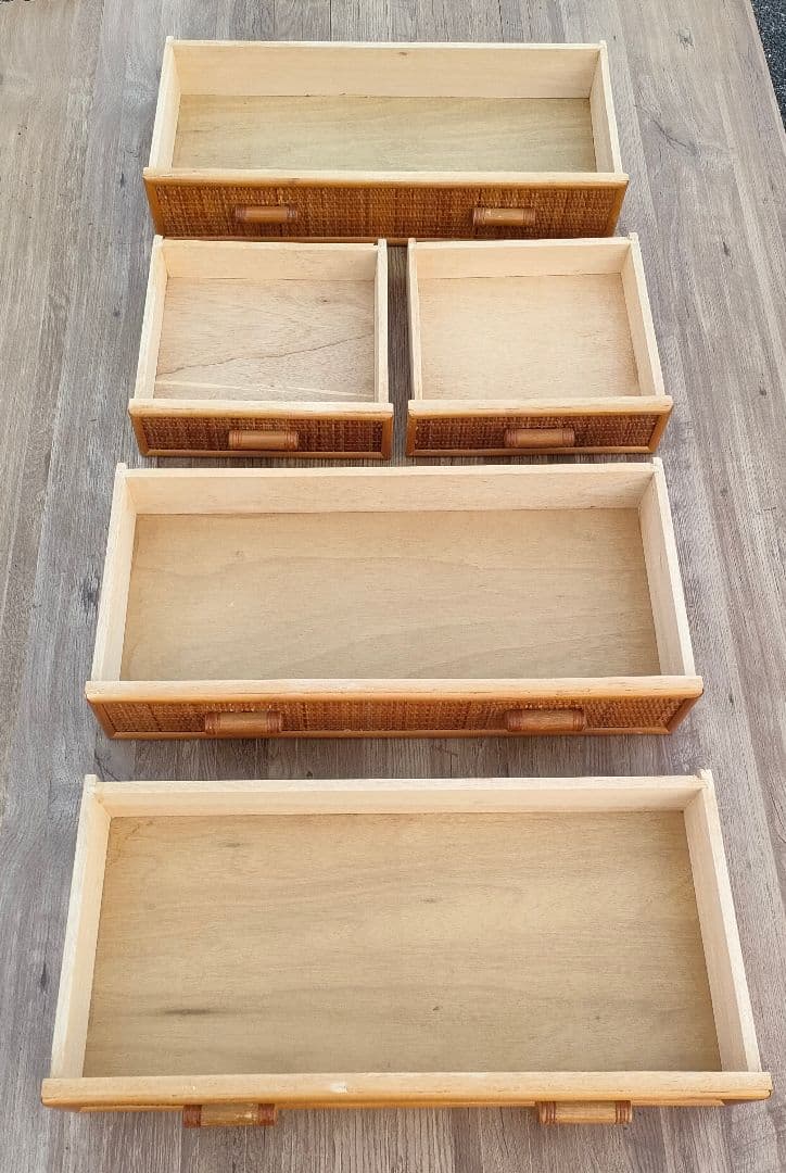 [ビンテージ]ラタン キャビネット サイドボード 籐