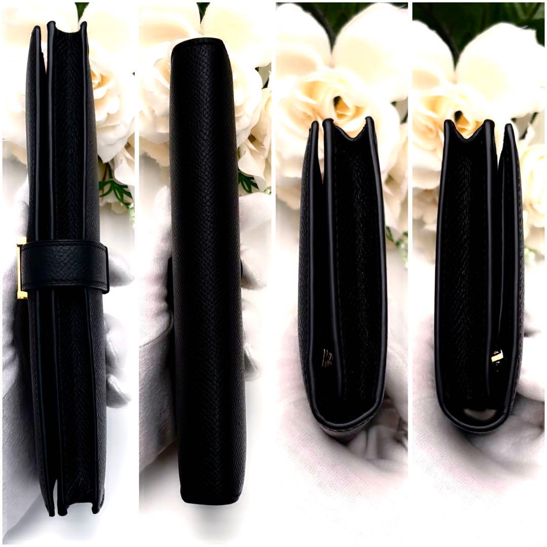 HERMES エルメス べアン スフレ 長財布 黒 ブラック ゴールド金具