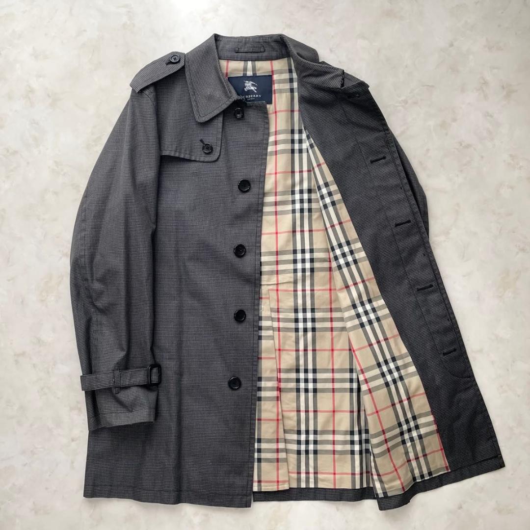 BURBERRY LONDON 千鳥柄ステンカラーコート　ノバチェック　LL