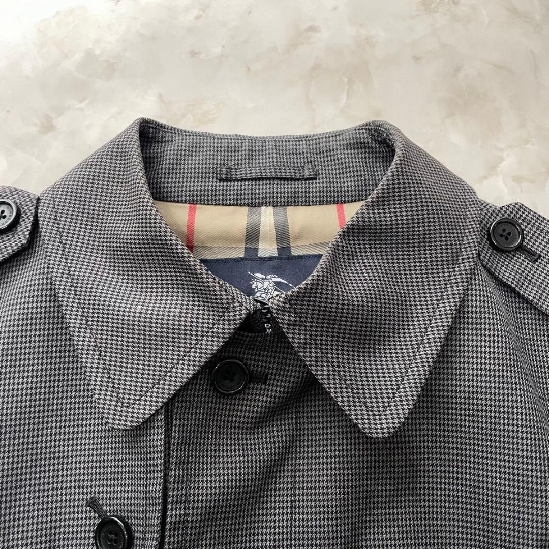 BURBERRY LONDON 千鳥柄ステンカラーコート　ノバチェック　LL