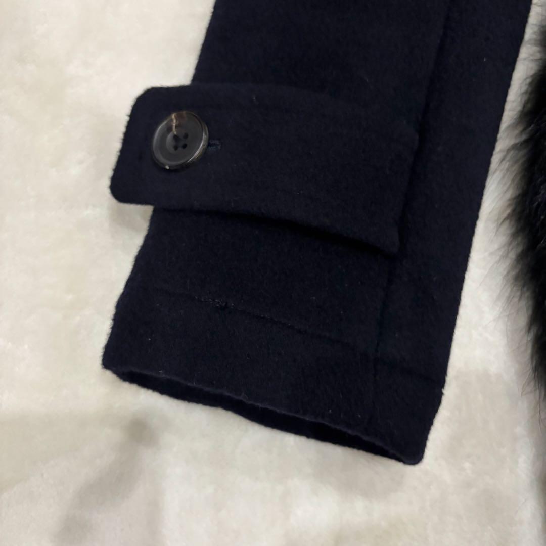 ボーダーズアットバルコニー ダッフルコート　カシミヤ混　ネイビー