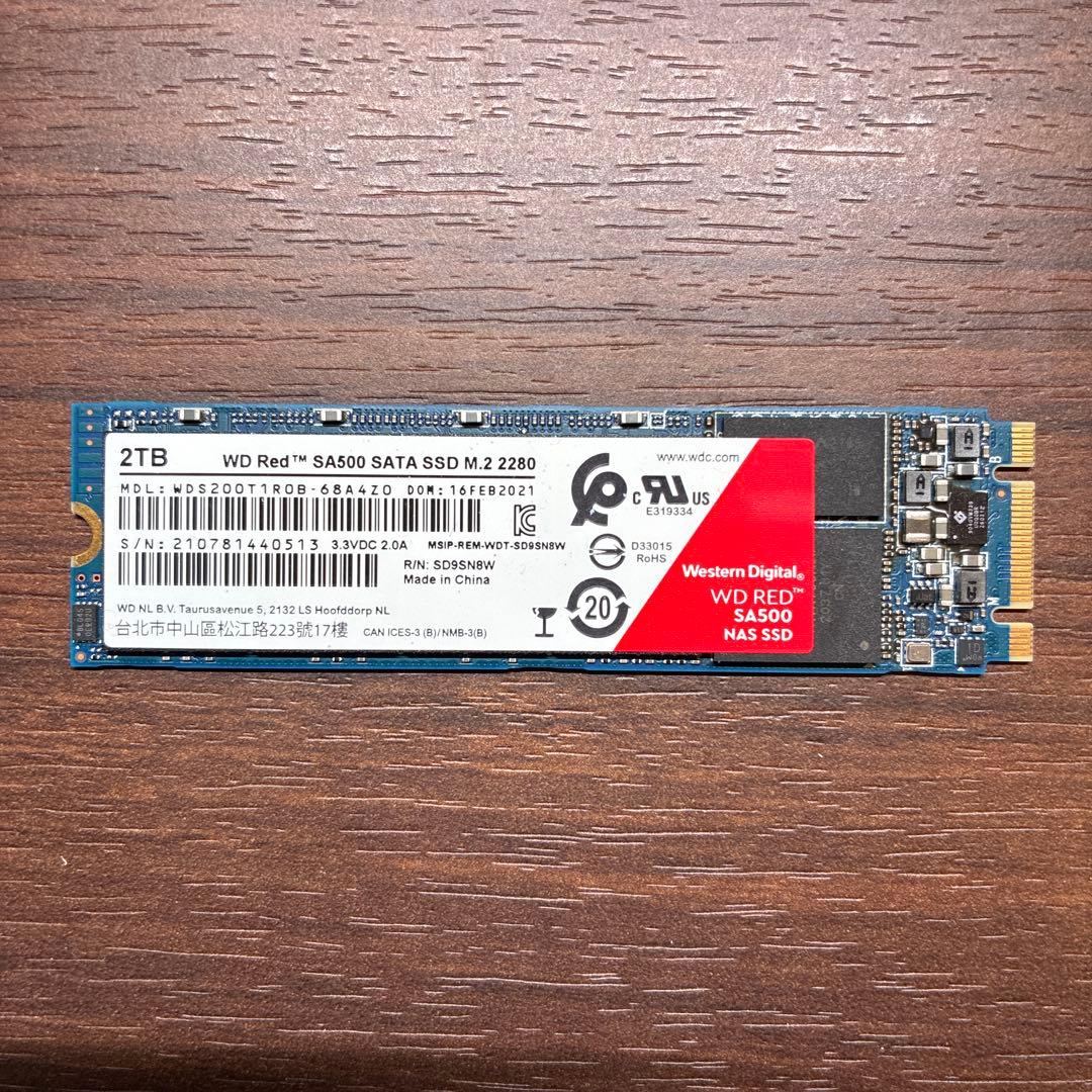 新品箱なし 2TB WD Red SA500 SATA SSD M.2 2280