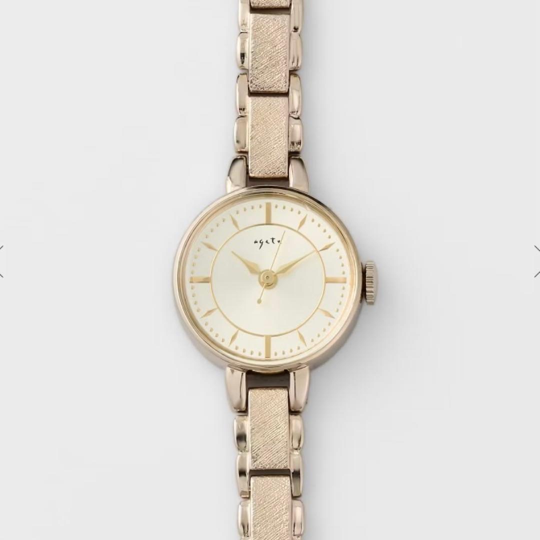 agate ラウンドフェイスウォッチ(箱・保証書付)