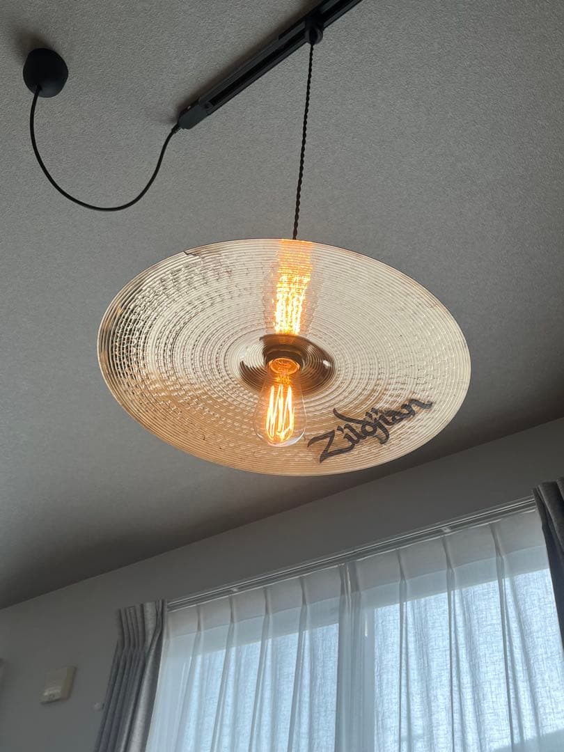 キャンペーン電球付き！zildjianシンバルを加工した照明　ペンダントライト
