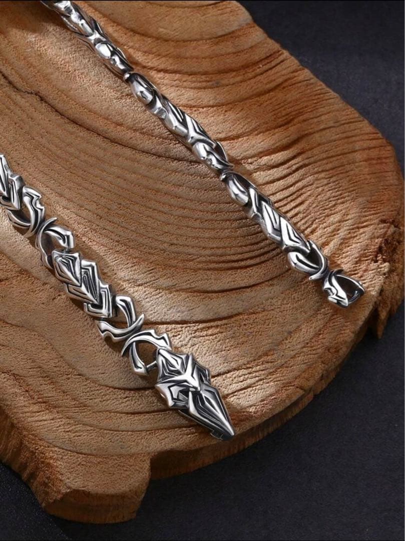 925スターリングシルバー レトロ＆ディストレストスタイルの 新しいブレスレット