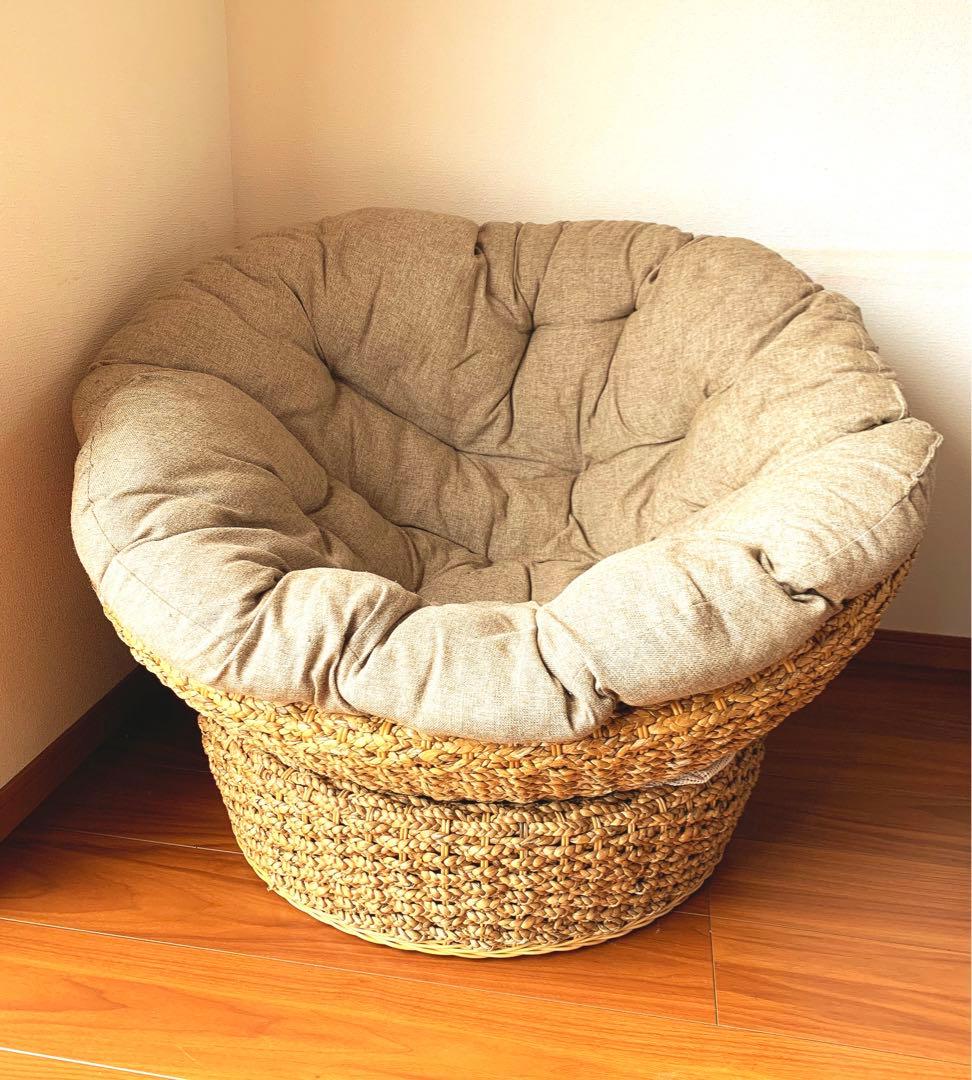 【美品】ソファー　パパサンチェア　アジアン家具　リゾートチェア　1人ソファ