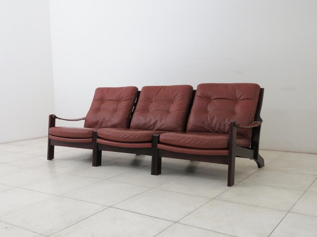 Hock ホック カンディハウス ヴィンテージ 3人掛けソファ セパレート 本革