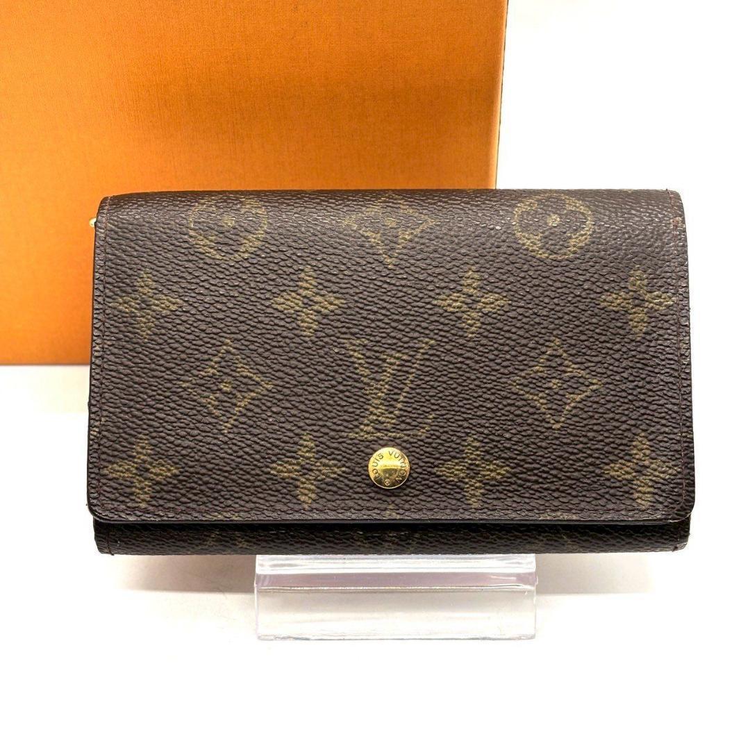 ぱ*ら様 ルイヴィトン 二つ折り財布 モノグラム ポルトモネビエ トレゾール 茶