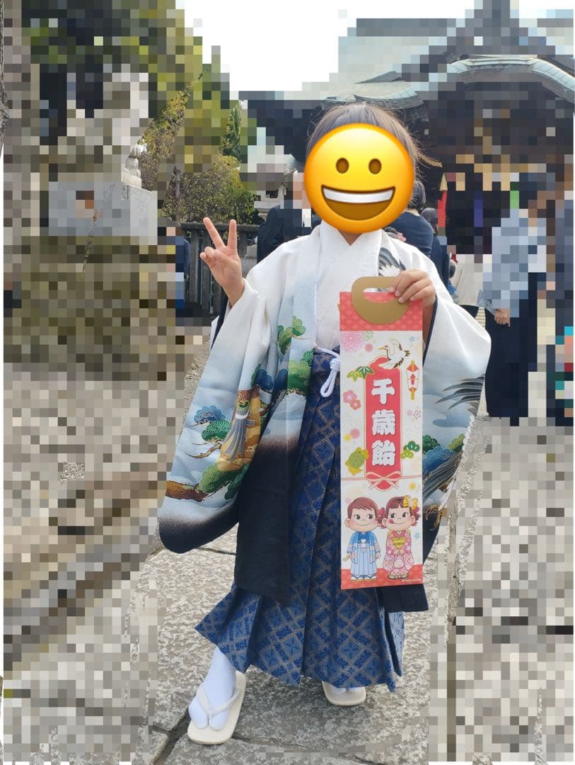 七五三 男の子着物、羽織、袴、小物セット（富士山、松、鷹）