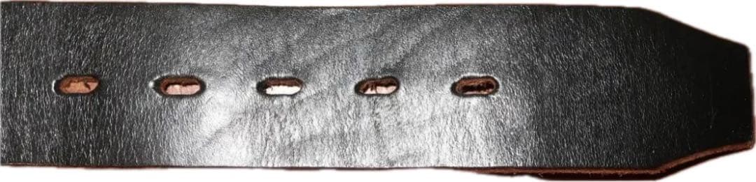 HTC　茶芯レザー　フラワースタッズベルト　32 ブラック 【美品】