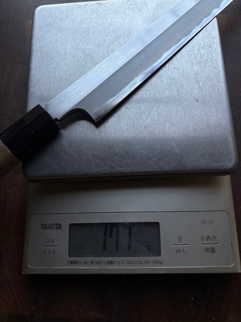 堺打刃物　霞　切付　柳刃9寸　270mm 包丁　白鋼　和包丁　水牛　朴木