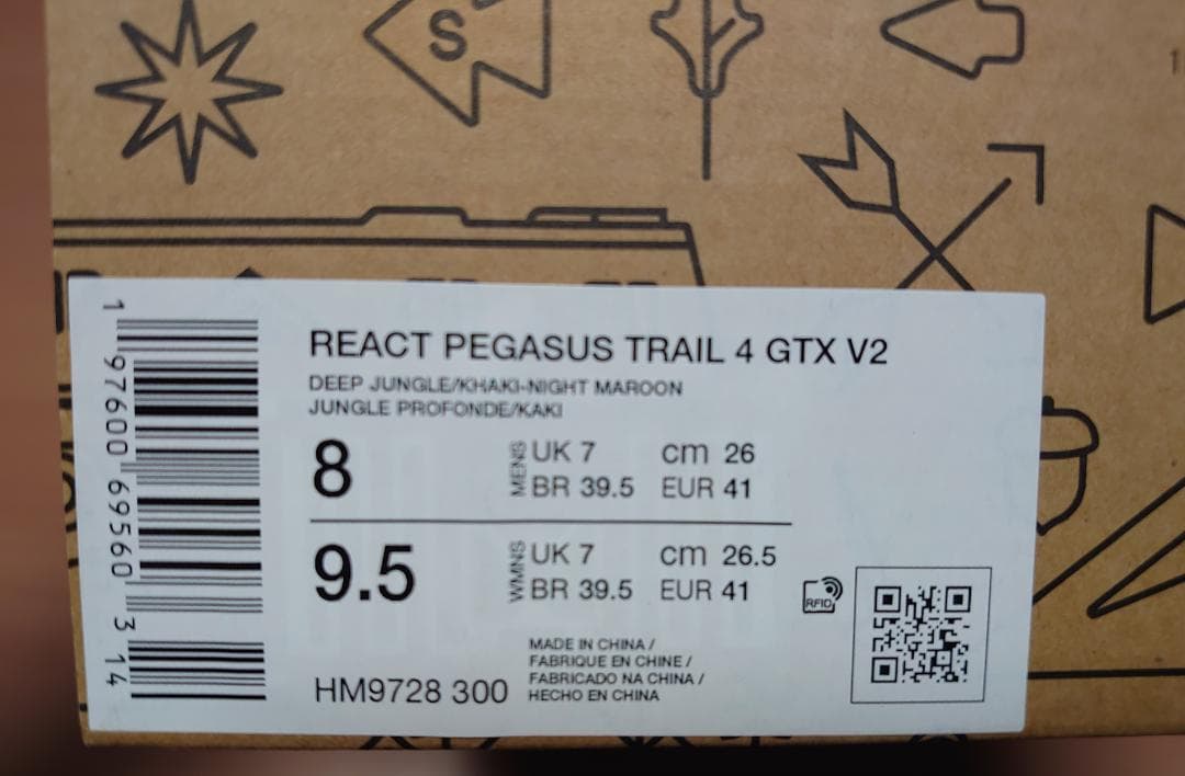 【新品タグ付き】ナイキ リアクト ペガサス トレイル 4 GTX 26cm