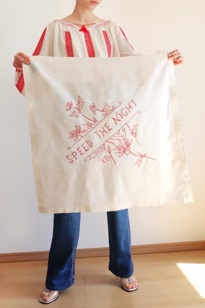 19th Victorian Red Work Layover Sham 夜