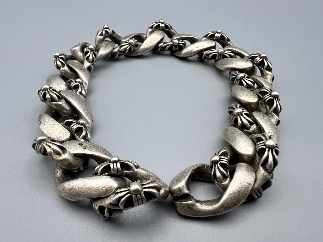 銀製　プレスレットチェーン　留め具なし　メンズ用　重量約126g