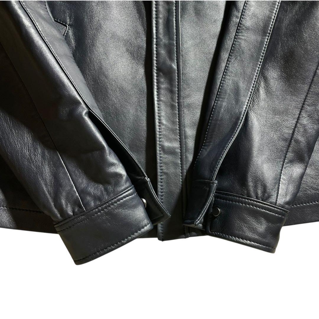 極美品】ジョゼフオム JOSEPH HOMME レザージャケット 羊革 ネイビー