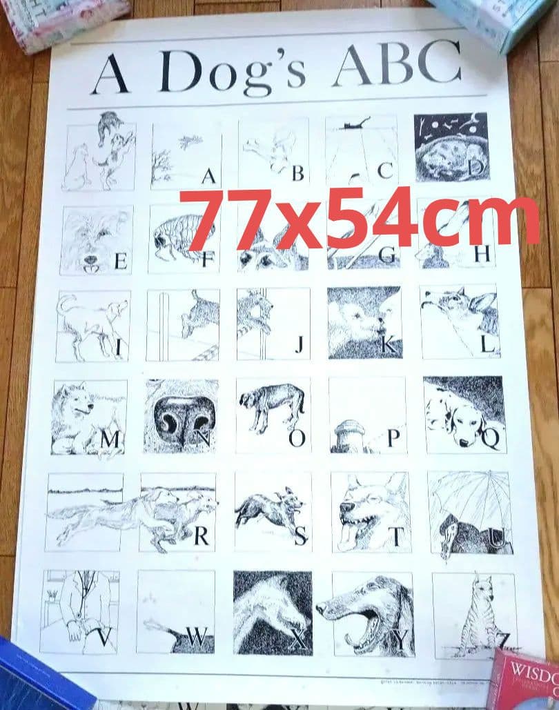 A Dog's /A Cat's イラスト大判ABCポスター 2枚/円筒容器
