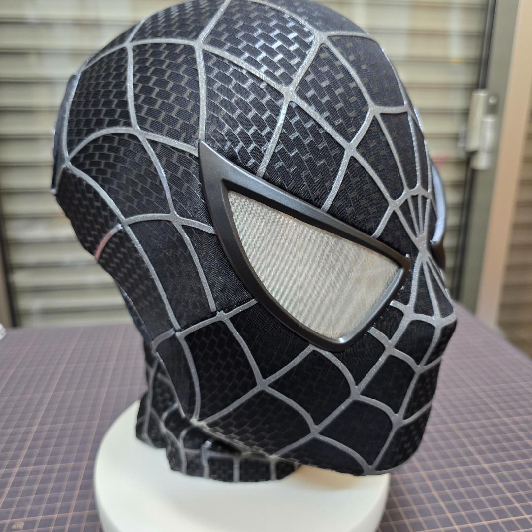 スパイダーマン　マスク　コスプレ　1/1サイズ　 3D シェルマスク　black