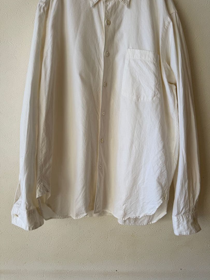 マーガレットハウエル　白　レギュラーカラーシャツ　サイズL
