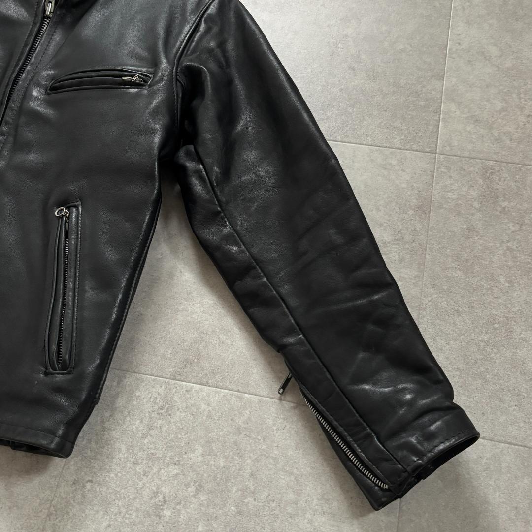 【名作641・ライナー付】ショット/シングルライダース/本革/ブラック/36