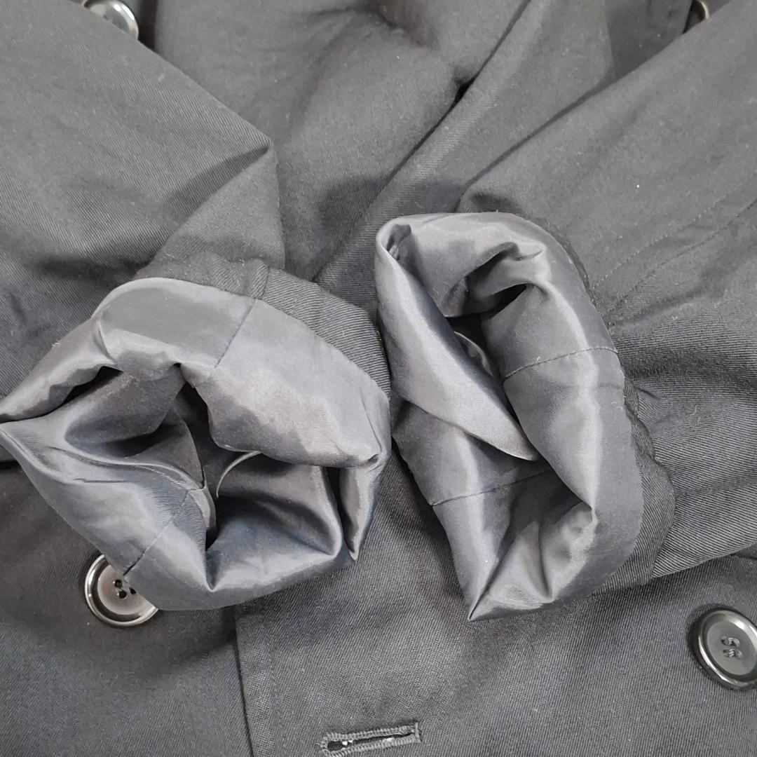 【ヨウジヤマモト・着丈127】トレンチコート ダブル ウール マキシ丈 L 黒